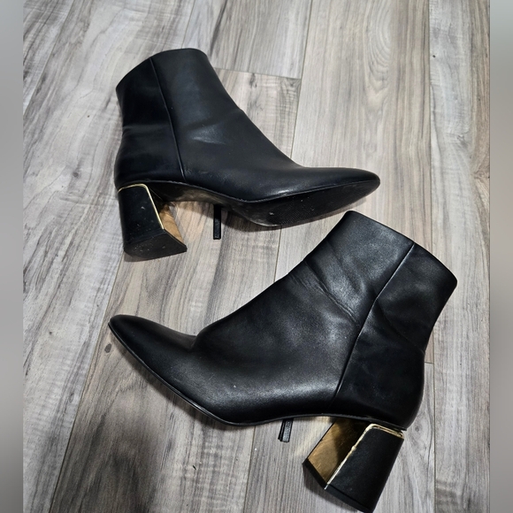 Zara Black Ankle Heel Boots Sz 40 Fit Like 8.5 - Picture 2 of 14